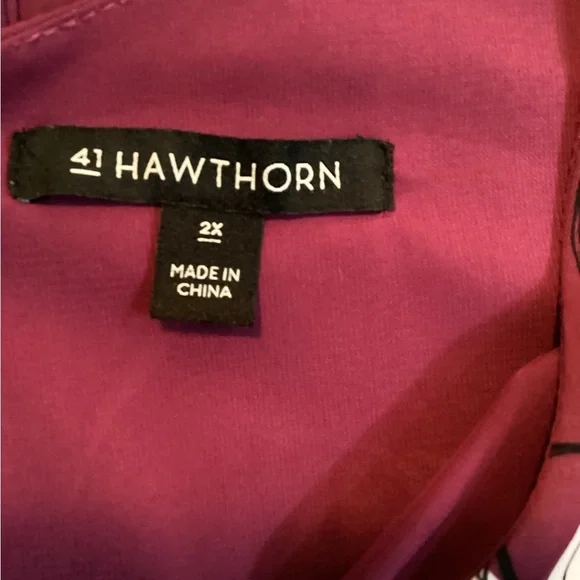 Plus Size, 41 Hawthorn Purple Fitted 3/4 Sleeve Blouse, Size 2X - Picture 10 of 11